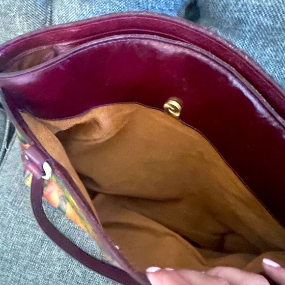 Patricia Nash Multi Color Floral Print Leather Poppy Tote Handbag - Picture 7 of 11